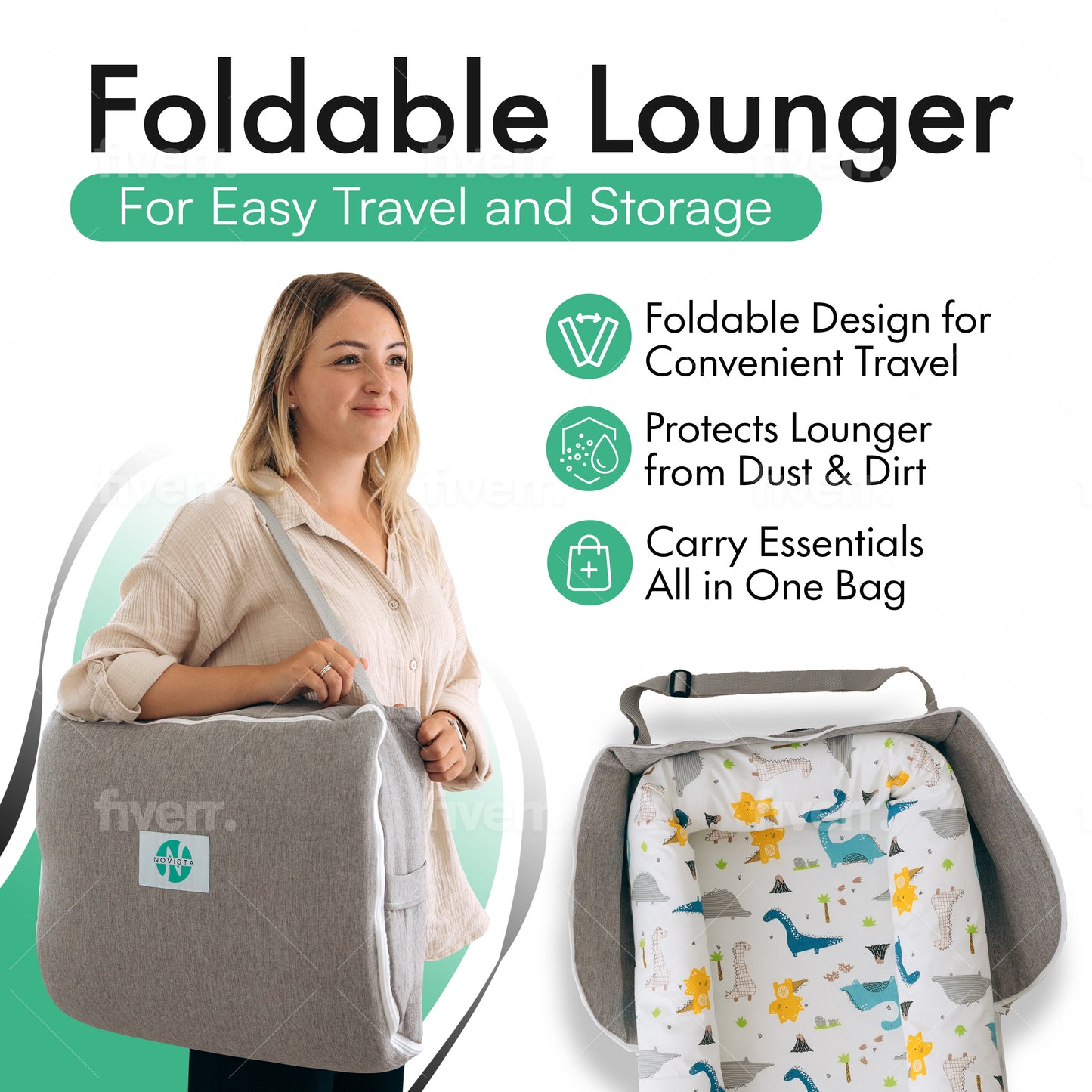 Novista™ Portable Baby Lounger & Travel Bag
